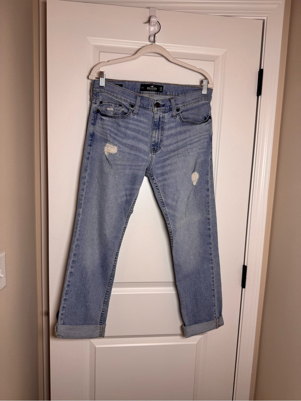 Hollister Light Blue Distressed Boyfriend Jeans 30/30